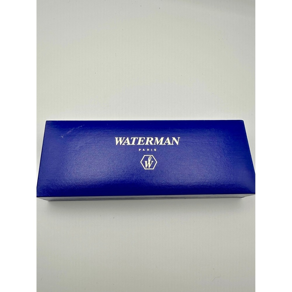 Waterman Hemisphere Fountain Pen Slim Black Gold Med Nib Vintage 80s - Picture 7 of 8